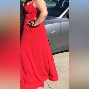 Red Maxi Prom Dress